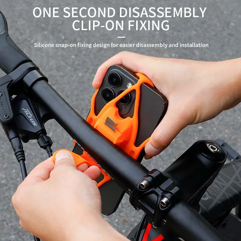 ESLNF Silicone Bicycle Mobile Holder Bike Handlebar Mount Phone Holder