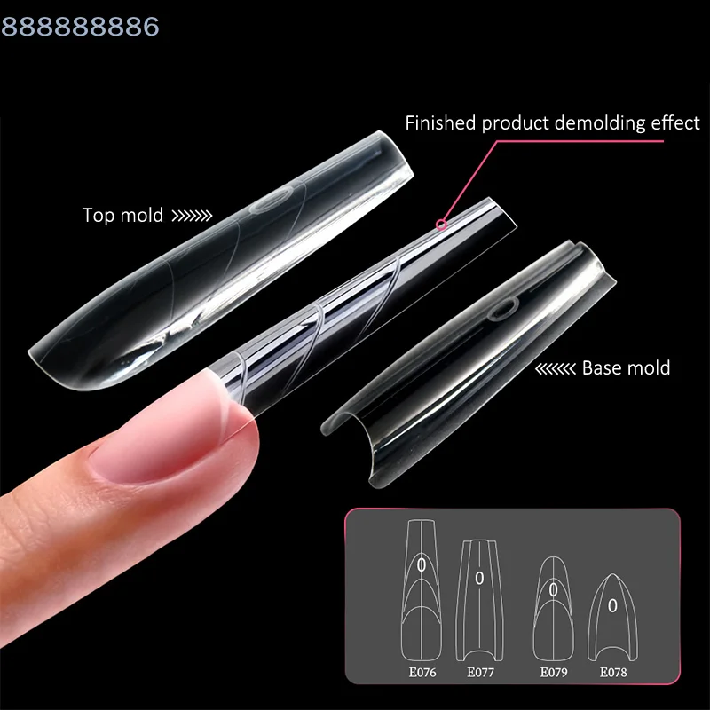 

Sandwich Dual Nail Forms 240pcs 14Size Quick Extensions-Dual Forms T-shaped Ellipse Manicure Forms Top Mold Bottom Mold 3D