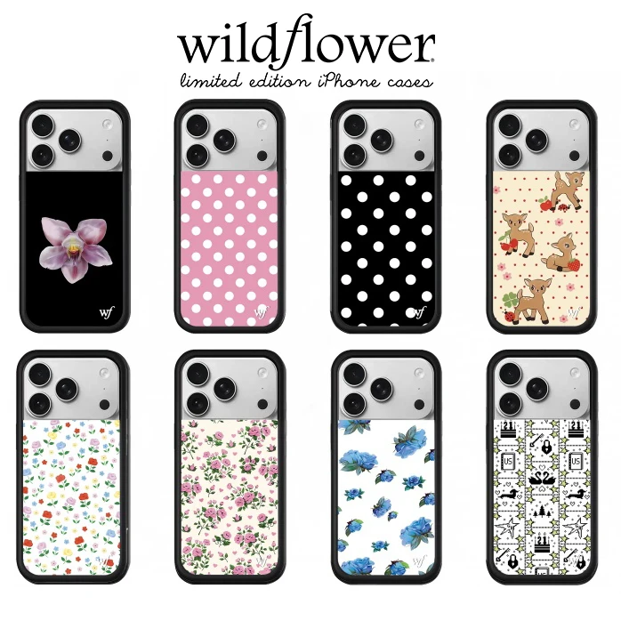 

Wildflower INS Flower Blooming Orchids Phone Case For iPhone 12 13 14 15 17 16 Pro Max WF Cute Wave Point Deer fawn wf Cover﻿﻿﻿﻿