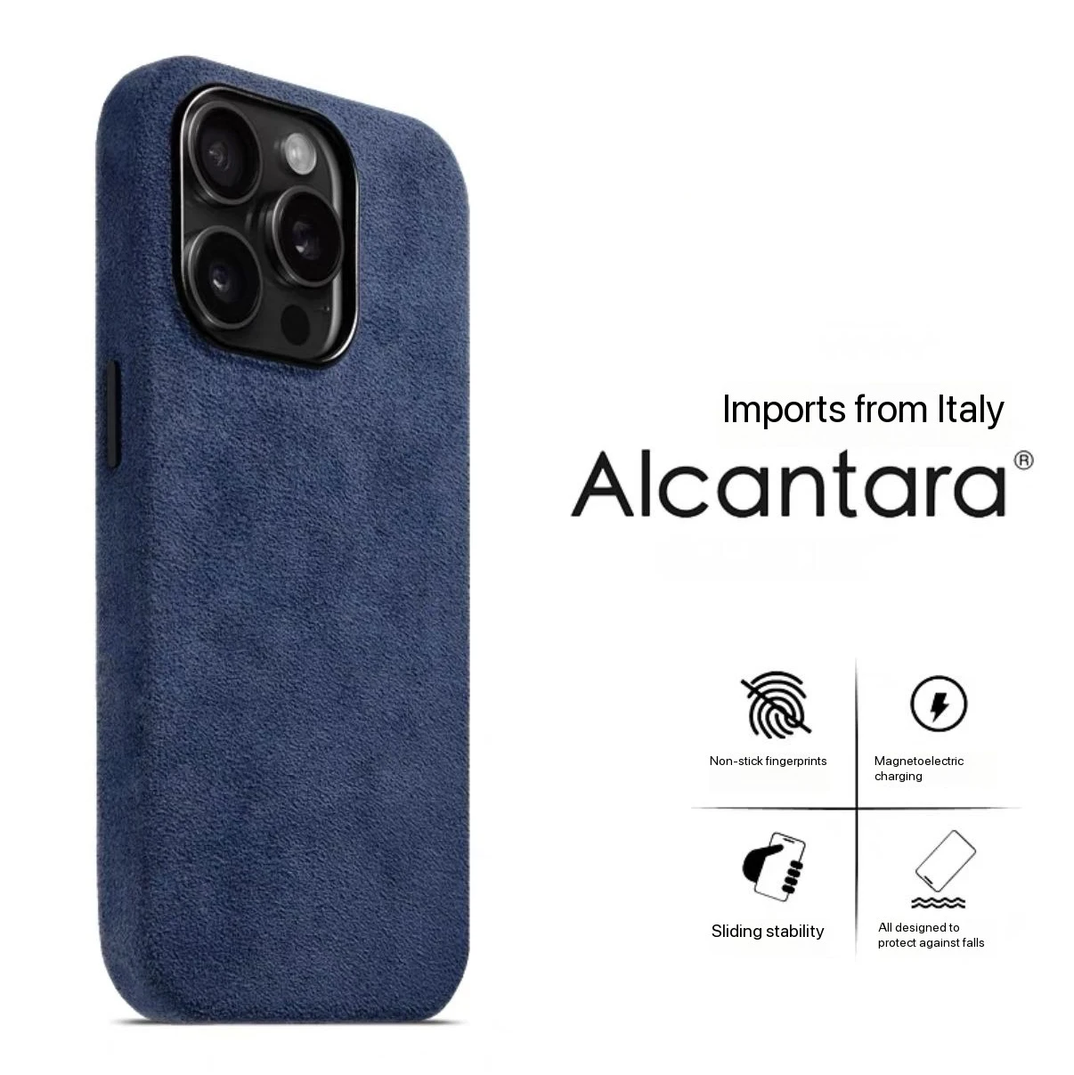 100% Italiaans ALCANTARA hoesje voor iPhone 16 15 17 Pro Max Air met MagSafe magnetische luxe cover Supercar suède lederen achterkant hoesje