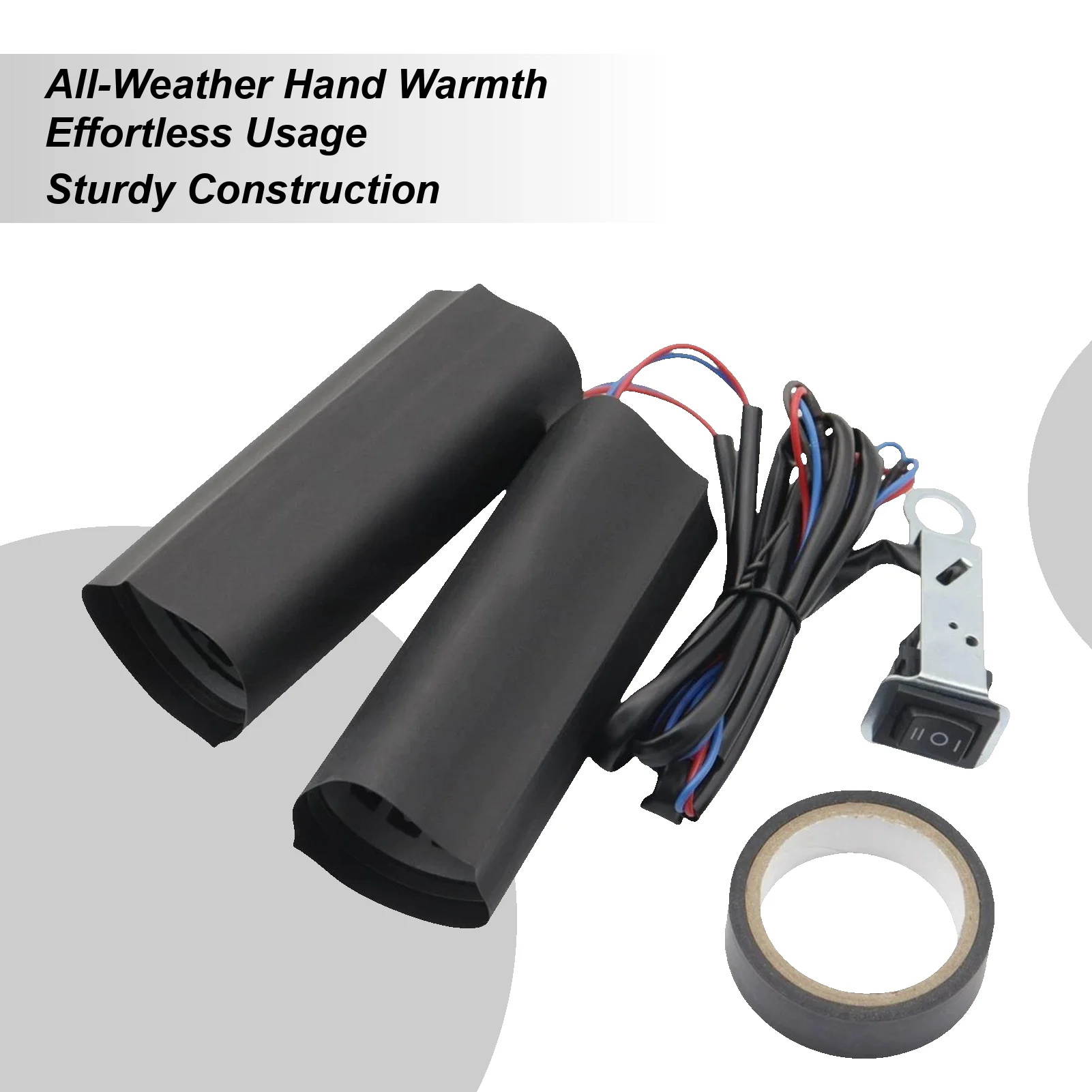 Heated Motorcycle Grips 1 Pair Hot 12V Warmer Heating Handle Cover For Outdoor Winter Travel Home Driving Cold-Weather Women Men