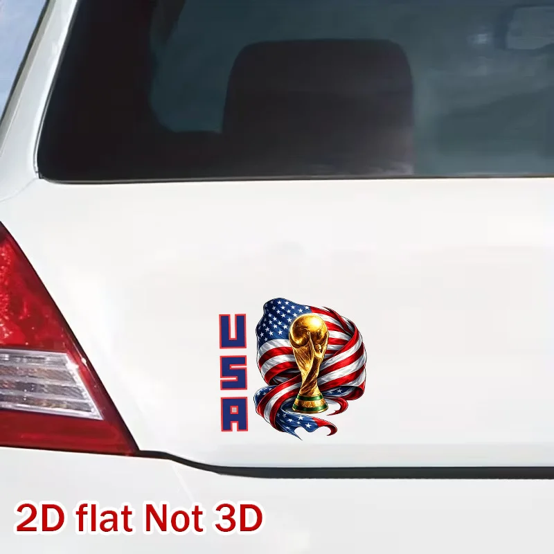 

2026FIFA US, Canada and Mexico Football Theme 2D Flat Personality Creative Self-Adhesive Car Sticker, Cartoon Self