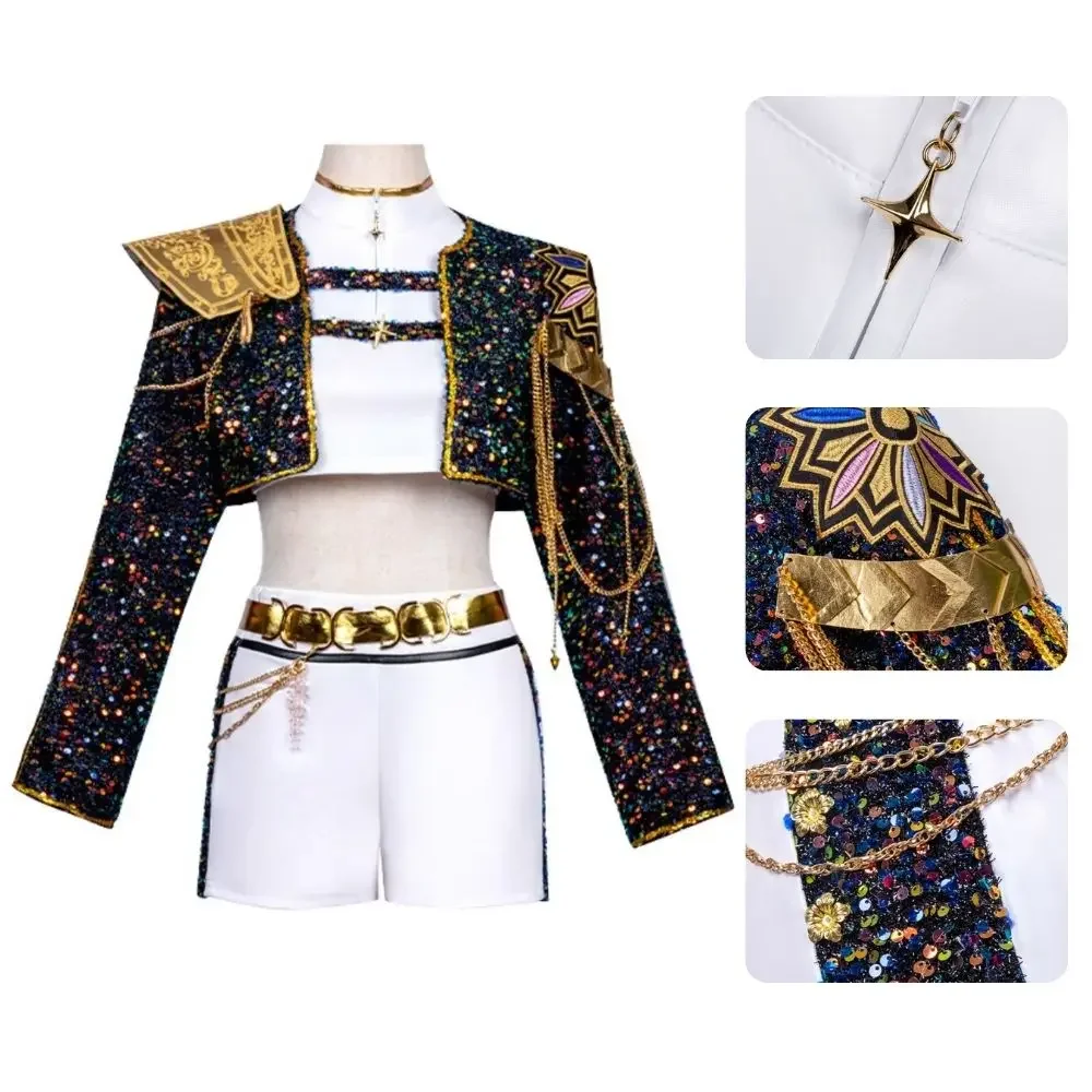 

Rumi Zoey Mira Cosplay Fantasia Costume for Children Idol Roleplay Outfit Halloween Carnival Suit