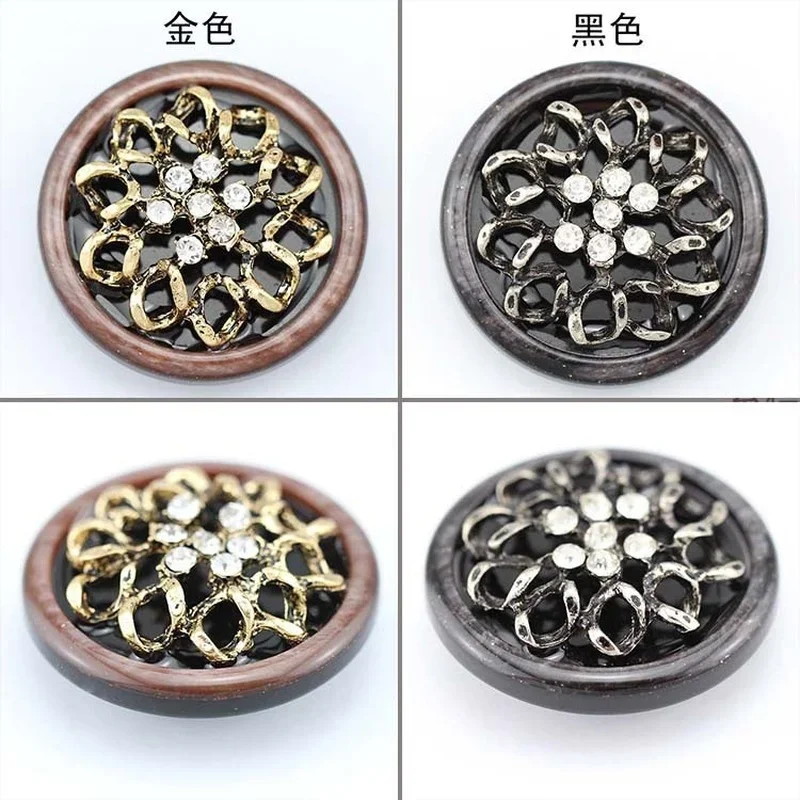 5 قطعة/الحقيبة جديد الراقية 38 مللي متر زهرة أزرار DIY بها بنفسك تنورة معطف فرو المنك الكشمير حجر الراين أزرار