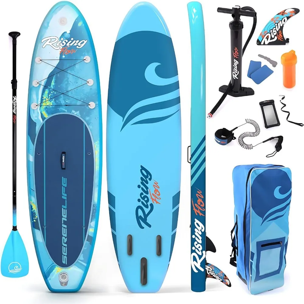 

Inflatable Stand up Paddle Board - Non-Slip SUP with Paddle, Pump, Leash, and Complete Accessories - Enjoyable Water Paddle