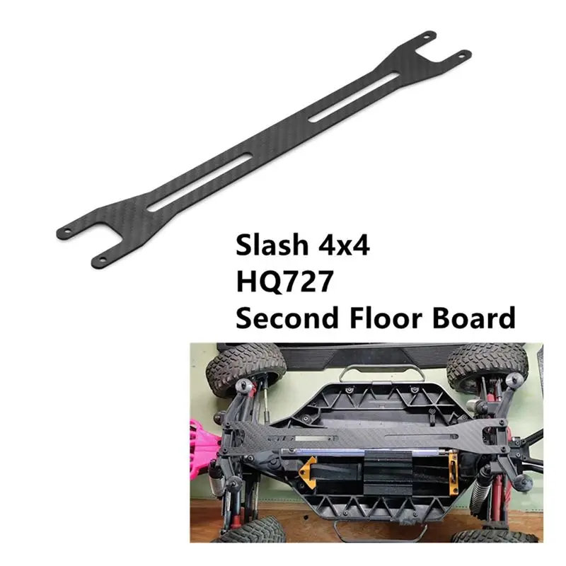 BEDW-Carbon Fiber Second Floor Board Plate For Traxxas Slash 4X4 Remo Hobby HQ727 1/10 RC Car Upgrade Parts