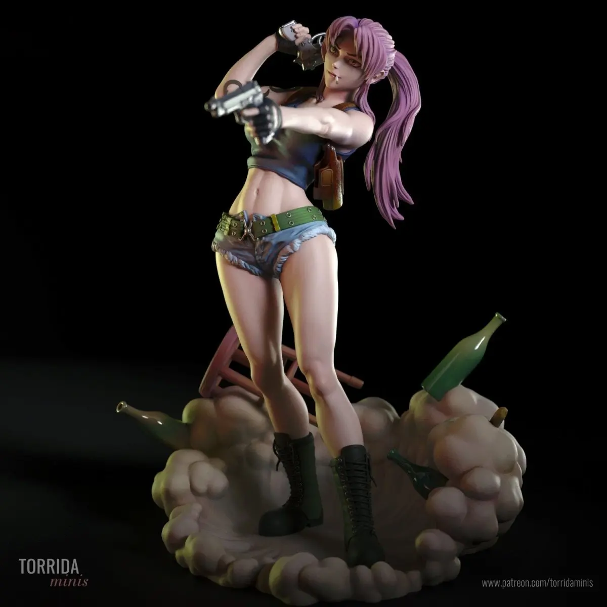 

1/24 3d Printing Model Kit Revy from Black Lagoon Resin Figure Model Kit DIY Miniature Reduction Statue Unpainted Kit Toys