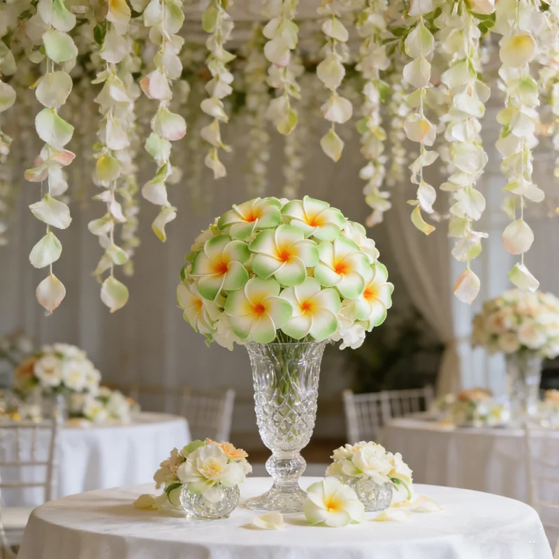 

100pcs/ lot 8CM 10COLORS Foam Plumeria Hair Pick Women Wear Hair Accessories Hawaii Tropical Flower