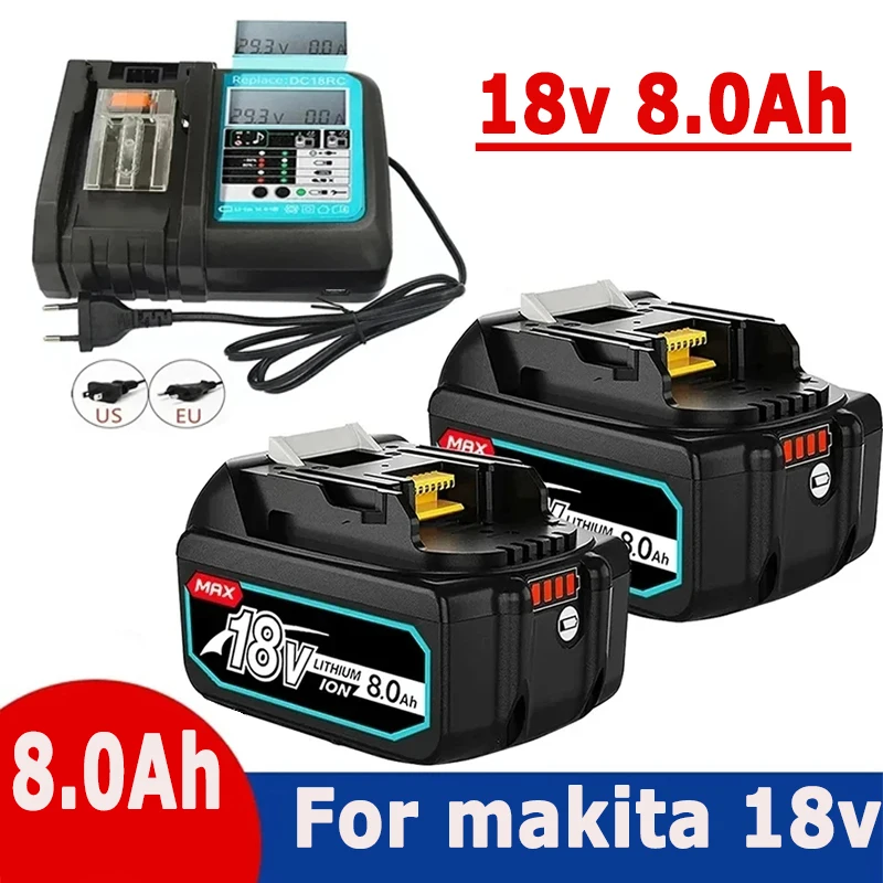 

Latest Upgraded BL1860 Rechargeable Battery 18V 8000mAh Lithium ion for Makita 18v Battery BL1840 BL1850 BL1830 BL1860B LXT 400