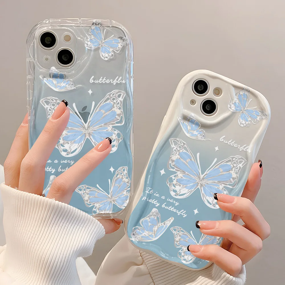 Curly Wave Bumper Case For Realme C67 C65 C55 C51 C53 C30 C25S C21Y 8i 7i 8 Pro 5 5S 5i OPPO A78 A58 A54 A53S A18 A17 A16 Cover