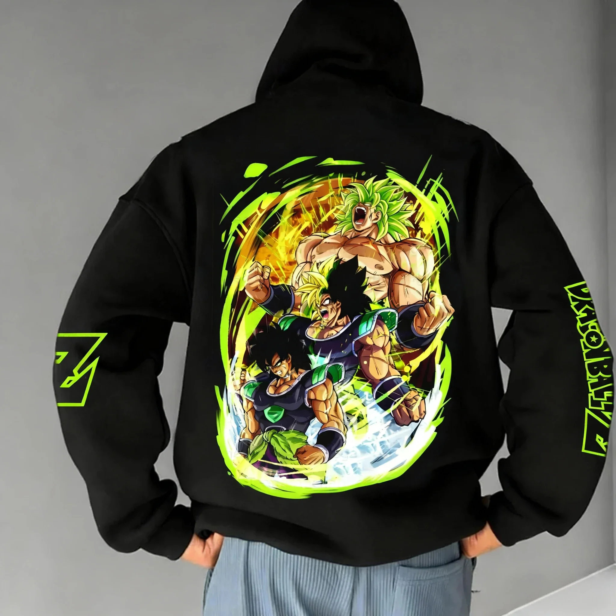 

Мужская толстовка с капюшоном Dragon Ball, осень/зима 2022, новинка Broli с аниме-принтом, повседневный свободный топ в стиле хип-хоп для родителей и детей