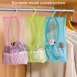 Useful Kitchen Bathroom Hanging Storage Clothespin Mesh Bag Organizer with Hook for Bath Swimming Kids Toys Storage Baskets