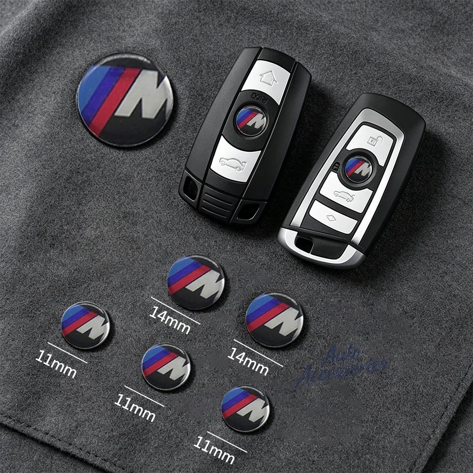 

11/14mm Car Styling Key Emblem Stickers Auto Control Key Logo Accessories For BMW 50th M Performance E46 E90 E60 E39 G20 F30 F10
