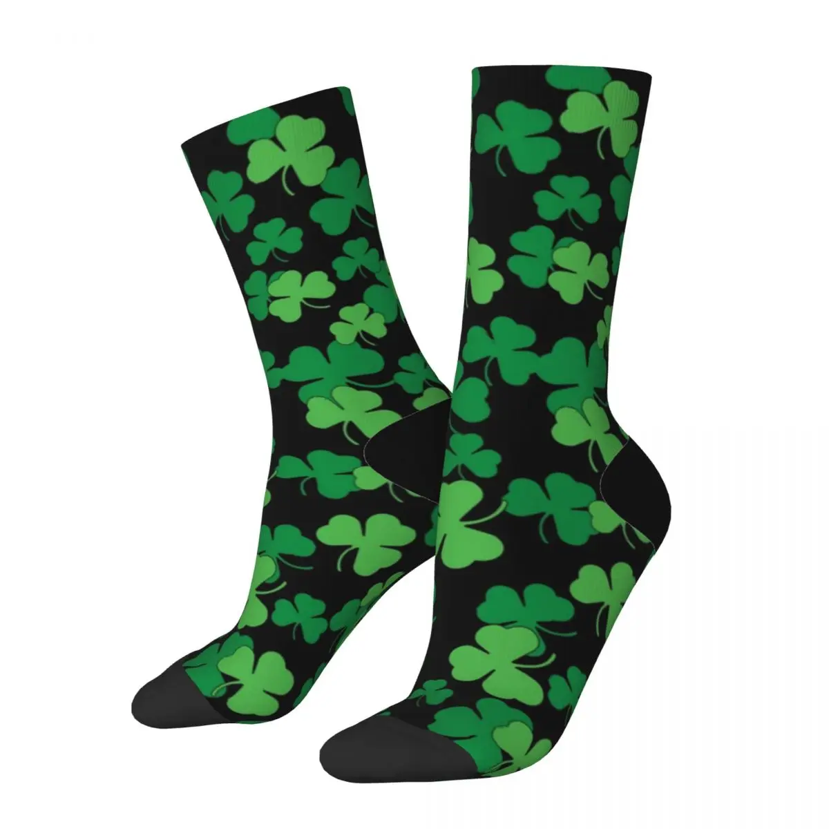 St. Patricks Day Clover Pattern Gifts for men Personality Skateboard Socks Unisex Socks High Elastic Middle Tube Stocking