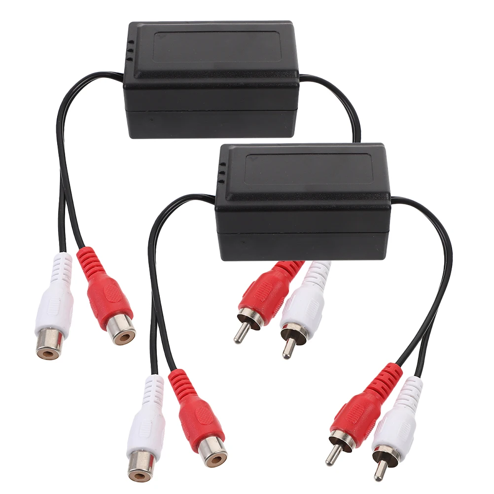 

2 Pcs Car Audio Filter Noise Isolator Audios Accessories Aux Video Ground Loop Amplifier