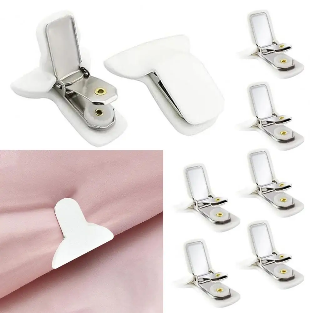 Comforter Clamp Set Quilt Holder Set with Anti-slip Padded Clips Prevent Comforter Shifting Duvet Fasteners for Blankets Easy