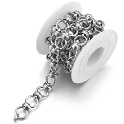 1 Meter Stainless Steel Circle Knot Chains for DIY Necklace Findings Bracelet Supplies Jewelry Making Components Wholesale