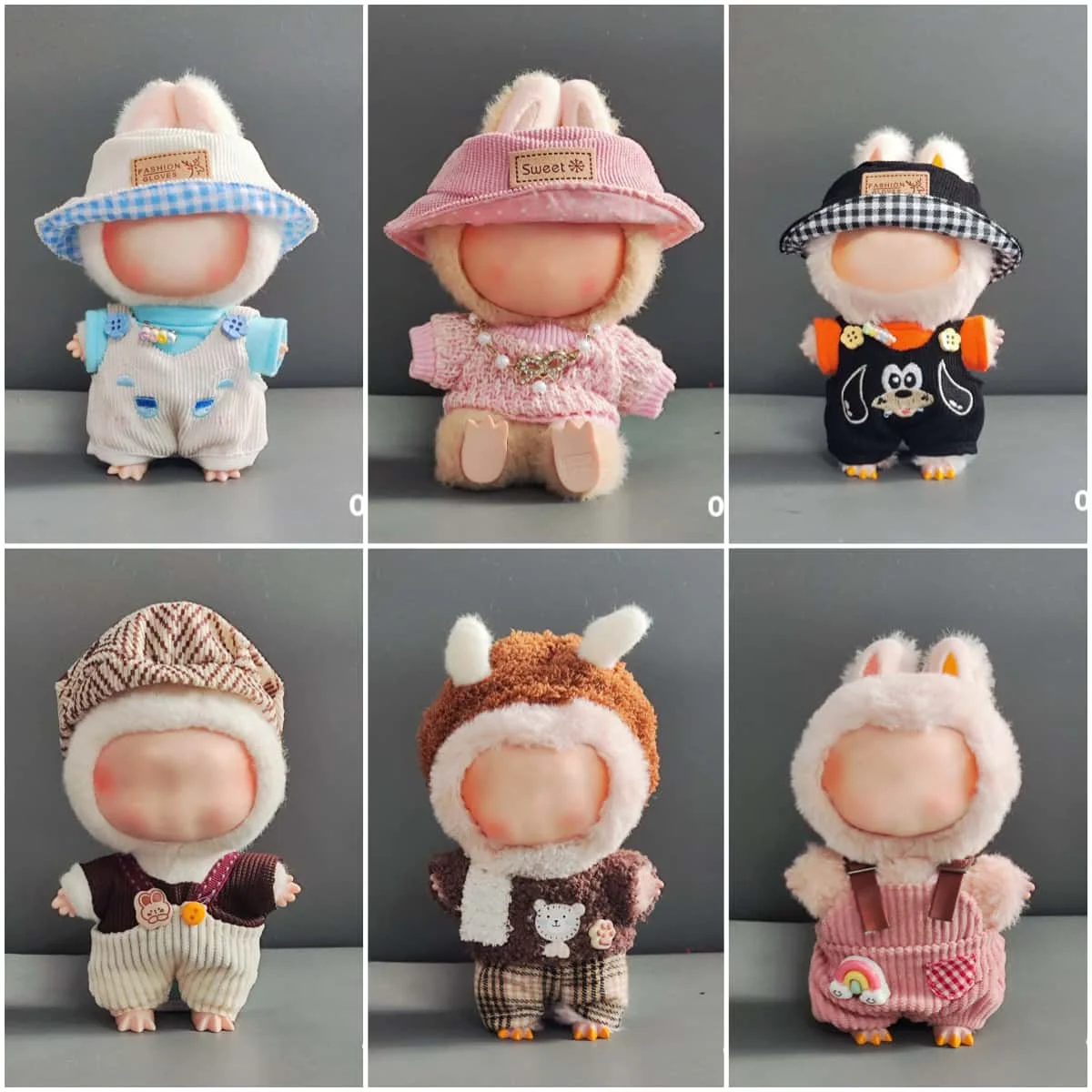 Miniso 17cm Mini Plush Doll Clothes Accessories for Korea Kpop EXO Labubu Idol V1 V2 Sweater Outfit Set Gift
