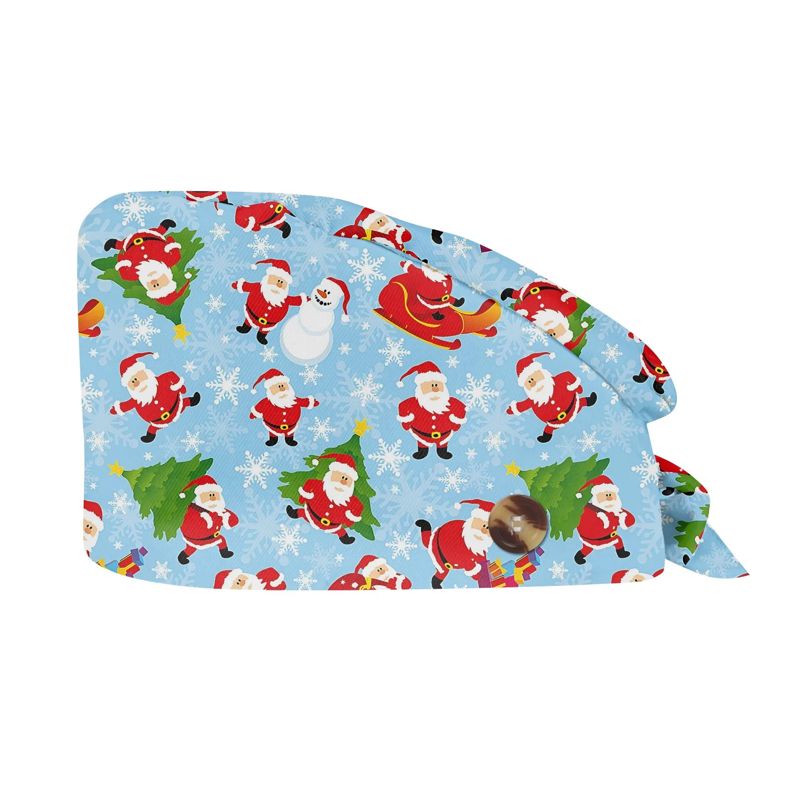 

Christmas Pattern Printed Pet Hospital Clinic Doctor Nurse Sanitary Caps Cotton Scrub Cap Veterinary Care Medical Scrub Hat