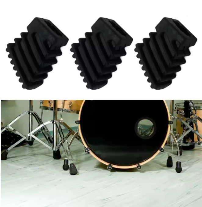3 Pieces Drum Rubber Feet Pad Small Code Fit for for Drum Hardware Cymbal Stands Drum Rack System Rubber Feet Pad