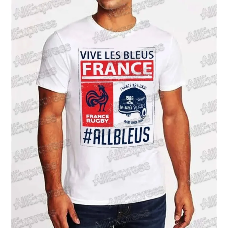 

2025 Summer Men and Boy Sports T-shirt Remera Francia vintage, Rugart Clothe Breathable And Fast drying T shirt 3D printed moto