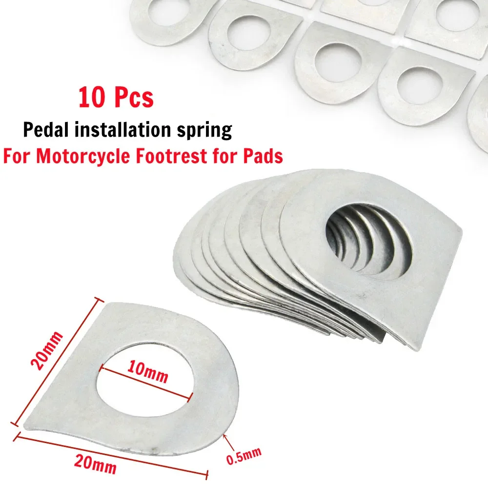 10pcs Universal Spring Washer for Harley Spring Leaf Motorcycle Durable Footrest Pads NEW Car Accessories