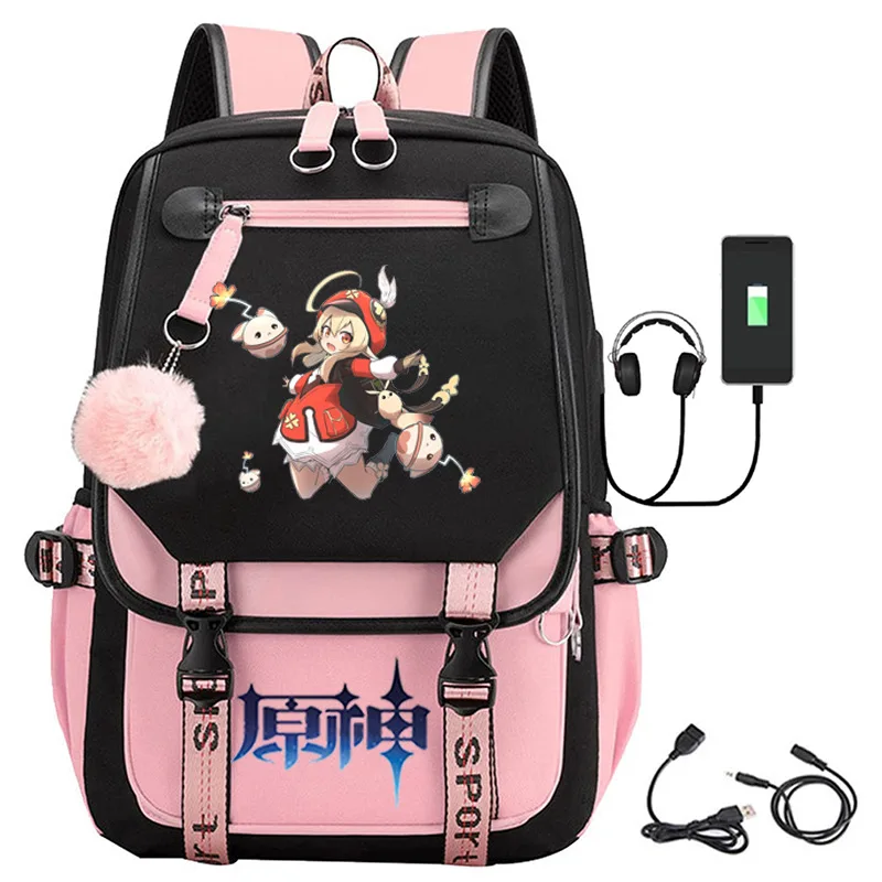 

Girl's Shoulder Bags Band USB Charging Port Cute Primary School Middle School Yuanshen Teenagers Shoulder Bag