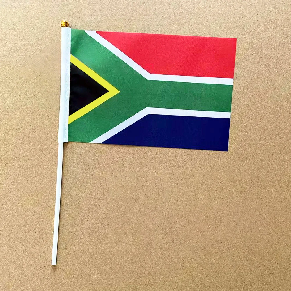 EOODLOVE 14*21cm South African Hand Flags, 10/20/50 Pcs South African National Flag African Country Handheld Deco