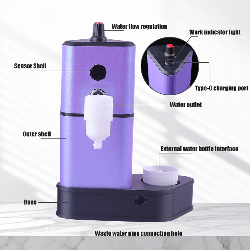 آلة تنظيف إبرة الوشم من ييلونج مع جهاز استشعار تلقائي لغسالة إبرة الوشم أداة شطف الألوان معدات الوشم الأساسية #4