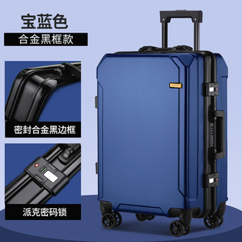 Valise à roulettes avec cadre en aluminium pour hommes et femmes, bagages de voyage, cabine, tendance de la mode, 26, 28 pouces, 24 pouces, nouveau