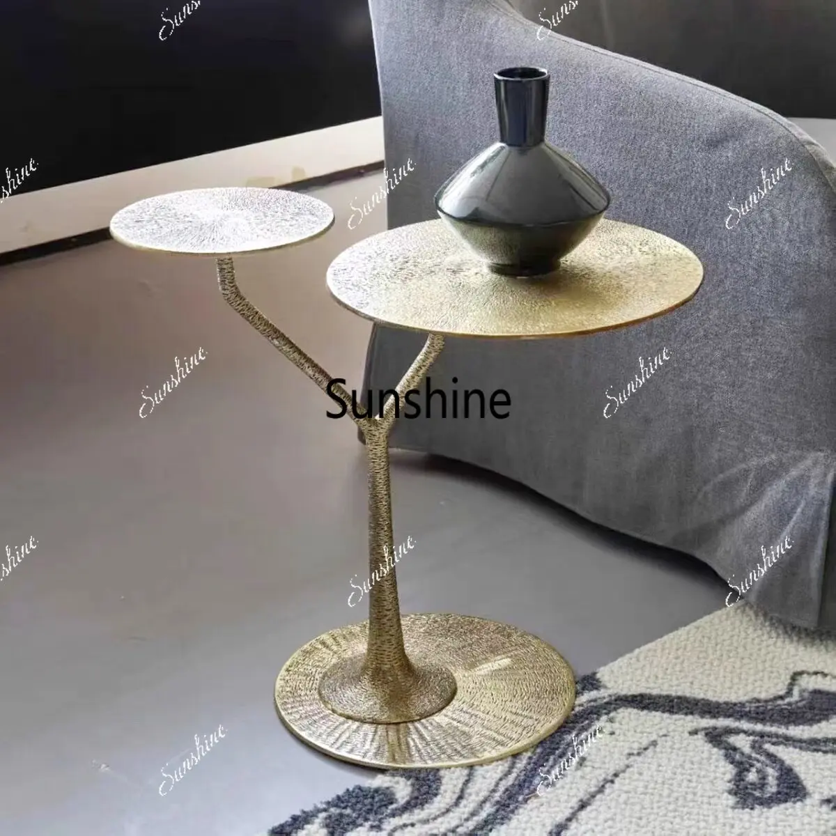 Villa cast copper/aluminum special-shaped small coffee table sofa side table