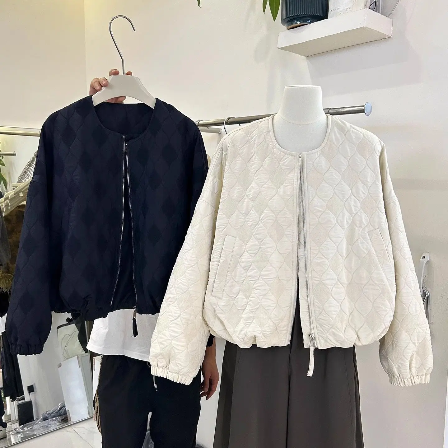 Women Clothing Autumn Winter Simplicity Zipper Solid Color O-neck Female All-match Pocket Fleece Warm Soft Loose Cardigan Coat