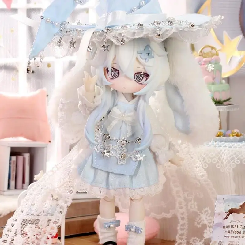 New Inedible Doll 1/12 Bjd Moon Time Bunny Series Blind Box Articular Mobility 12 Minutes Bjd Moving  Cute Doll Desktop Toy Gift