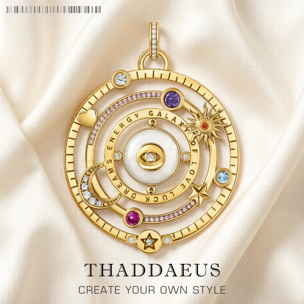 Colgantes talismanes cósmicos galaxia dorada del amor suerte sueños energía Nueva joyería Vitnage regalo de Plata de Ley 925 para mujeres