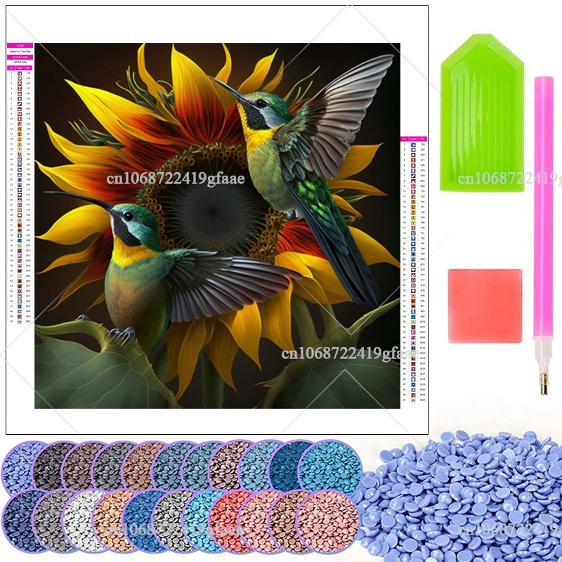 Flowrs Birds 5D Diamond Painting Kits Full Drill Rhinestone Flowers Wall Art Diamond Embroidery Mosaic Cross Stitch Home Decor image 3