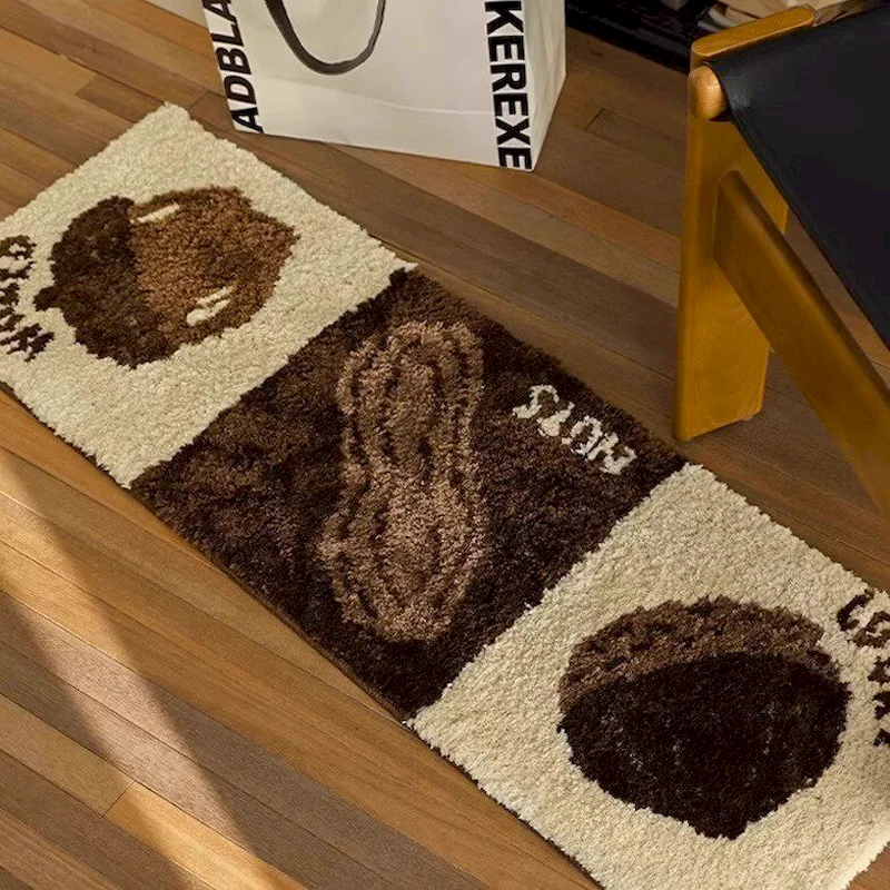 VIKAMA Cute Pine Nut Peanut Clothes Pattern Bedside Blanket Absorbent Non Slip Door Mat Cartoon Indoor Home Decoration