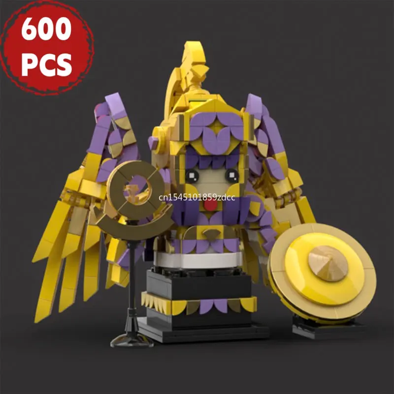 MOC Saint Seiyaed Action Figures Brickheadz Model Building Blocks Japanese Anime Athena Glacier Zilong Ikki Bricks Warrior Toys