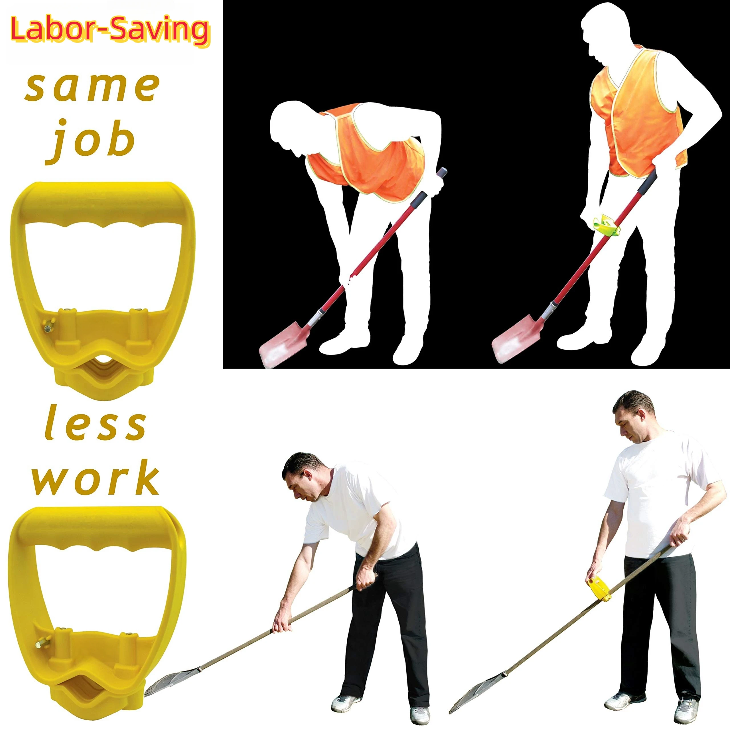 

Shovel or Rake Tool Handle Labor-Saving Ergonomic Shovel Work with Garden Shovels Rakes, D Grip Ergonomic Handle Replacement