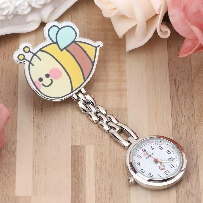 أزياء ممرضة ووتش حديثا طبيب الجيب الساعات الاكريليك الصدر شنق كليب المحمولة