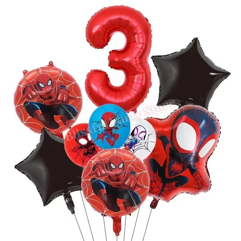 3D Große Superhelden-Folienballons Geburtstagsparty-Dekoration Spider-Hero Stehballons Baby-Shower Luftballons Party-Zubehör