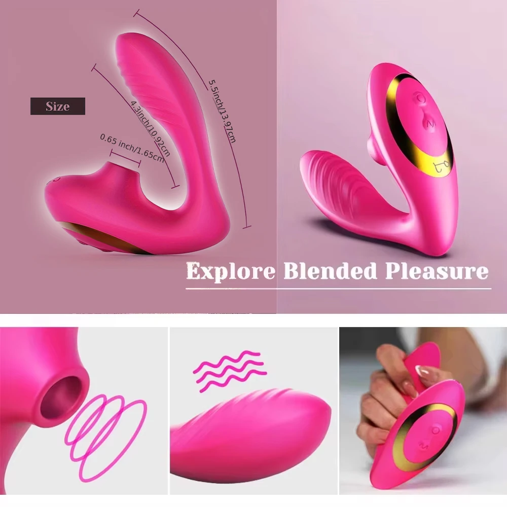 Woman Wear Sucking Tease Vibrator Clitoris Vagina G-Spot Mastubator Dildo Anal Prostate Masturbation Sucker Sex Toys for Couple view 6