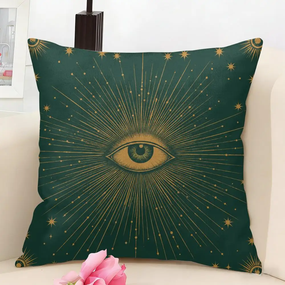 Celestial Occult Cushion Cover Linen Pillow Cover 40x40cm Decorative Cushion Case Boho Home Sofa Decor Gift