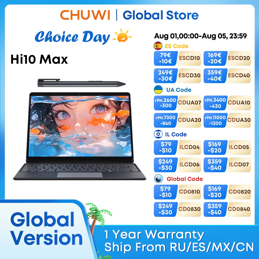 CHUWI Hi10 Max N100 2 в 1 планшетный