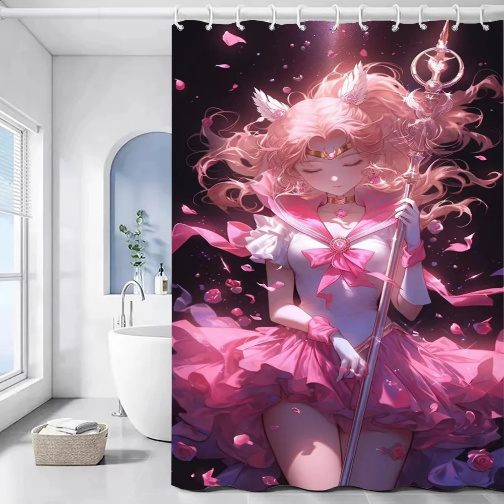 Shower Curtain Waterproof Fabric Bathroom Curtains S-Sailor Moon Bathroom Accessories Set Bath Sets the European Products Home