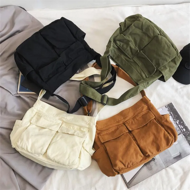 

Винтажные холщовые сумки-мессенджеры, повседневная дорожная сумка, сумка через плечо с несколькими карманами, художественная повседневная сумка для отдыха большой вместимости