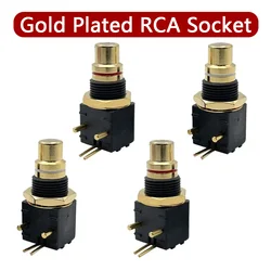 4PCS RCA Connector Brass DAC Decoder Female Socket PCB Panel Mount Soldering Iron Adapter