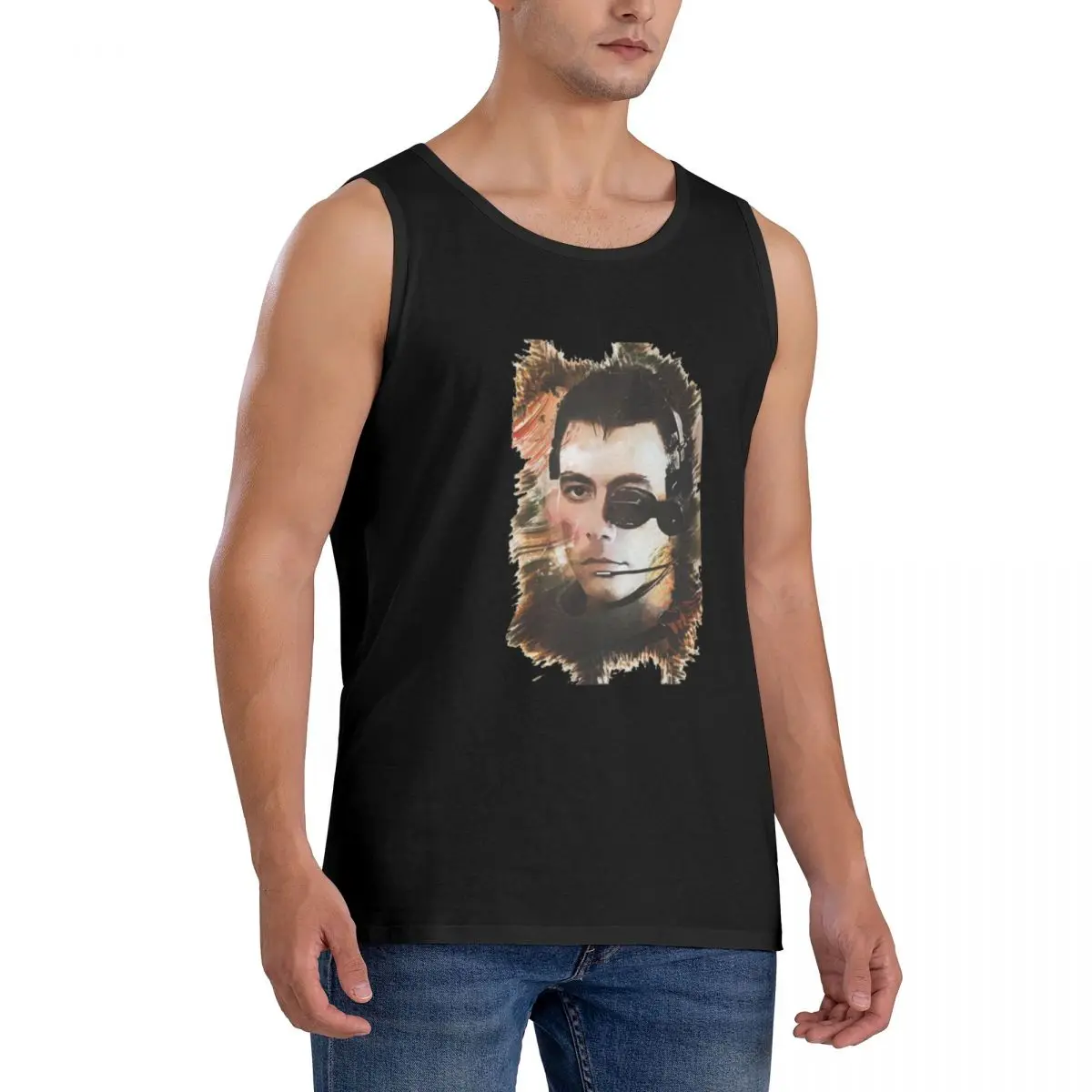 100% Cotton Universal Soldier Jean Claude Van Damme Sleeveless T-Shirt Men Workout Sports Clothing Tops Men's Crew Neck Vest