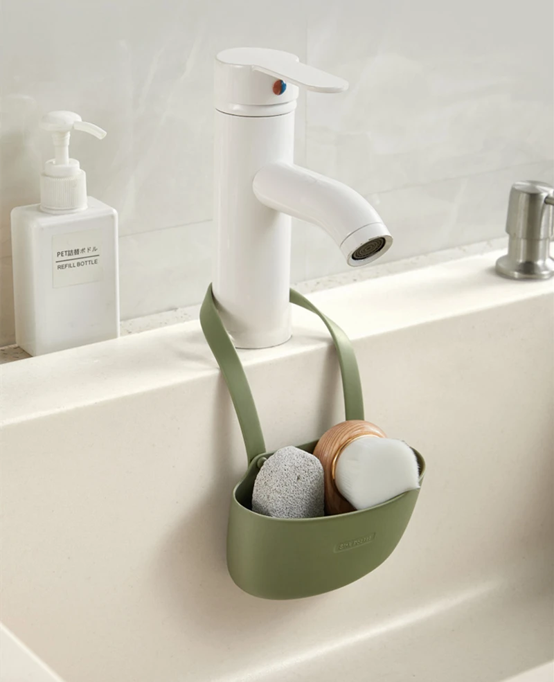 Kitchen Sink Sponges Holder For Bathroom Soap Dish Drain Water Basket Drying Rack Accessories Storage Organizer