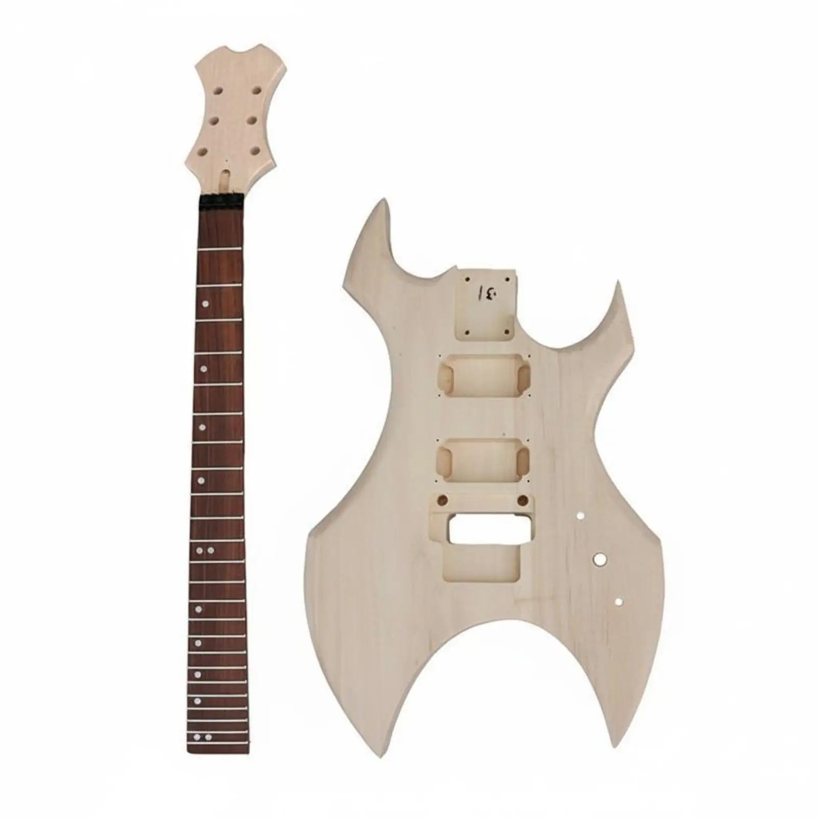 Build Your Own Electric Guitar Kit Solid Basswood Body Rosewood Fingerboard Screw on Neck for Music Hobbyist