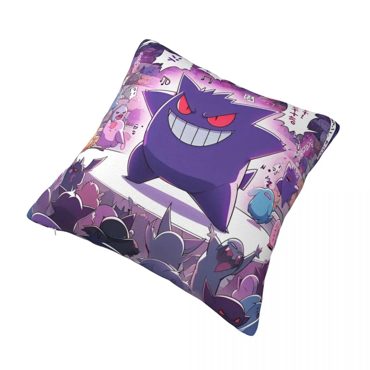 Decorative Pillowcase Japanese Anime Pokemon Gengar Cartoon Accessories Car Pillow Case Cover Zippered Multi-Size